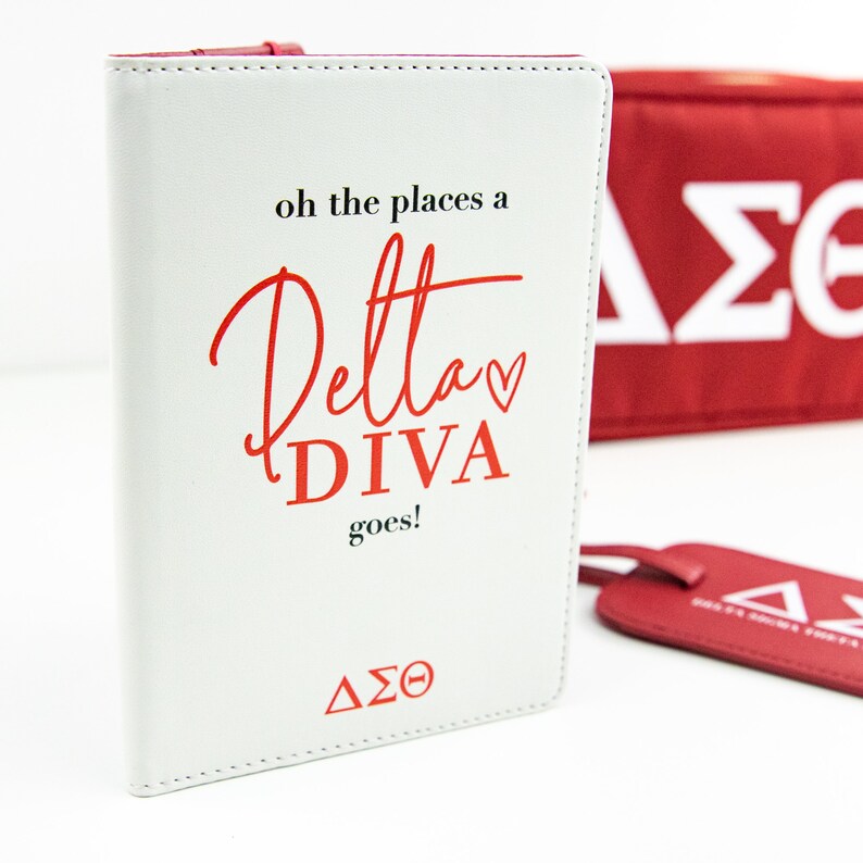 Bags Purses Red And White Delta Diva Divine 9 Delta Sigma Theta Sorority 1913 Delta Gifts Dst Gifts Hbcu Delta Passport Holder And Luggage Tag Luggage Travel