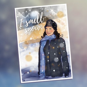 Christmas Card Weihnachtskarte I smell snow Lorelei Postkarte