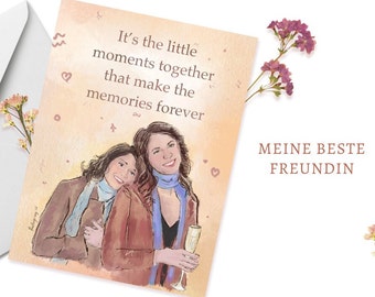 Beste Freundin Quotes Postkarte