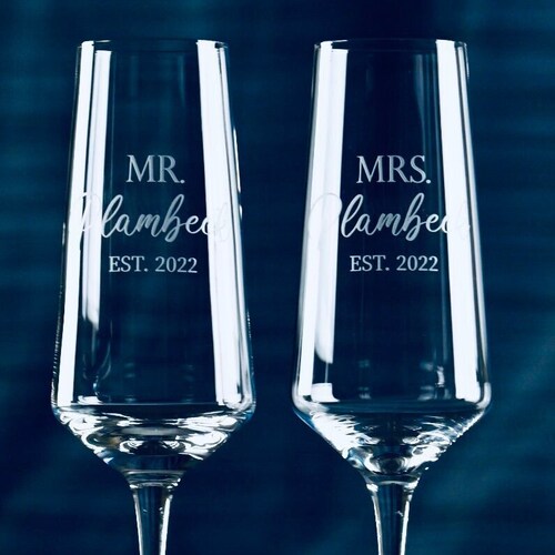 Personalized Modern Toasting Flutes Wedding Flutes Gift for Etsy