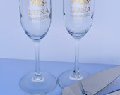 Wedding Toasting Flutes and Cake Cutter Set, Wedding Flutes, Cake Cutting Set, Cake Cutter, Champagne Flutes, Wedding Toasting Flutes