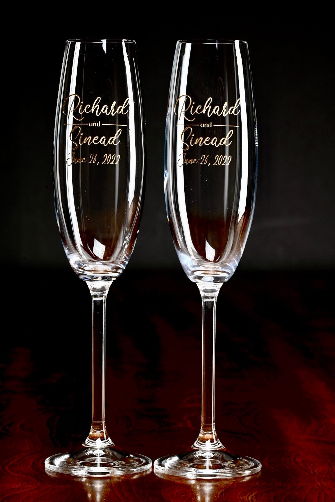 Custom Etched Lenox Toasting Flutes Wedding Flutes Couples Etsy