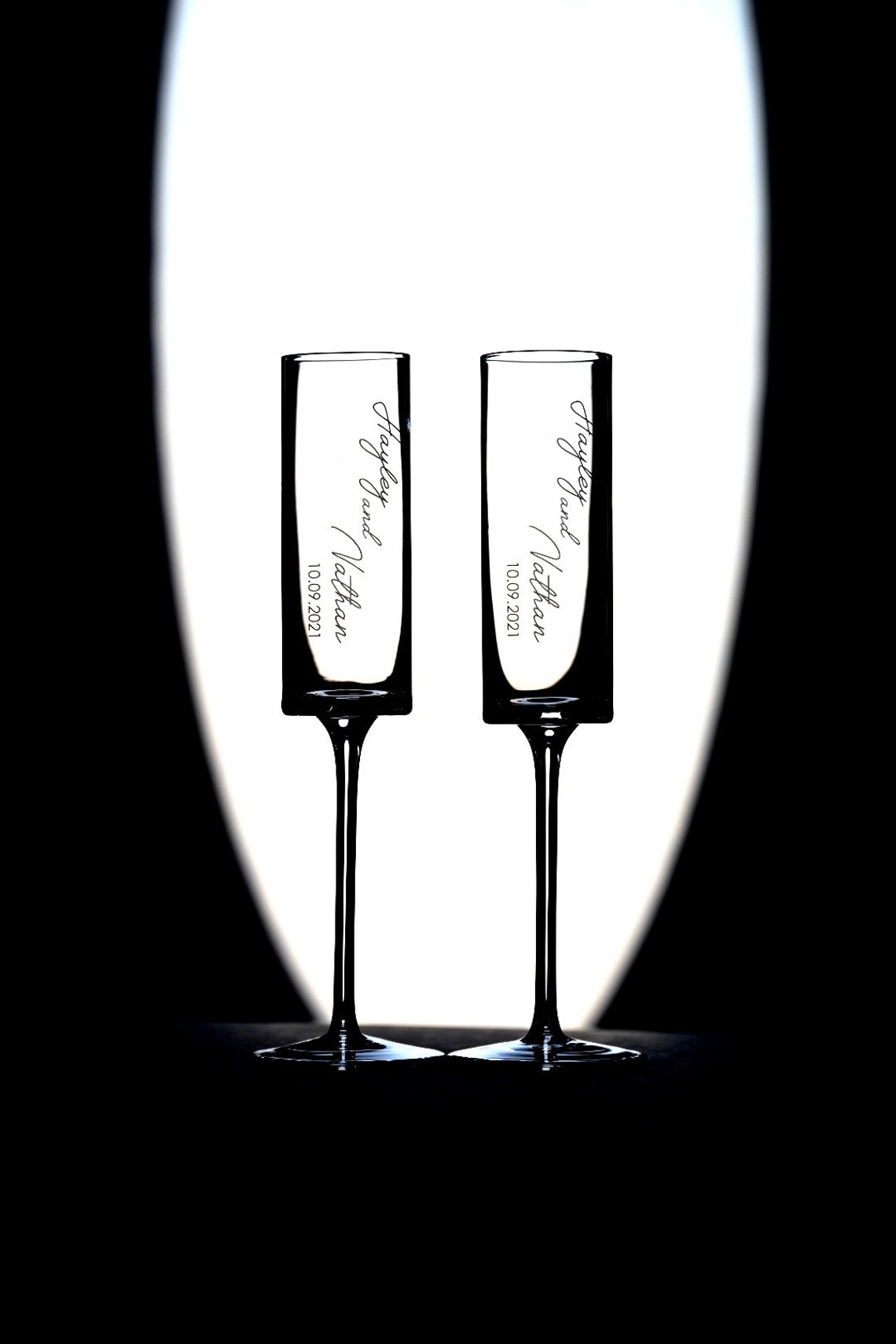 Personalized Modern Toasting Flutes Wedding Flutes Gift for Etsy