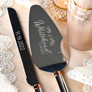 Personalized Rosy Glow Cake Cutting Set, Kate Spade Cake Cutter, Wedding Gift, Engagement Gift, Rose Gold Wedding, Cake Cutter, Cake Set
