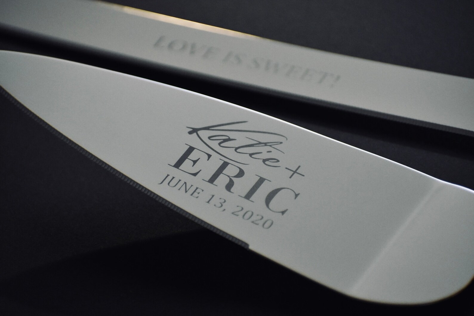 Rose Gold Cake Cutter Set of TWO Personalized Wedding Couples Etsy