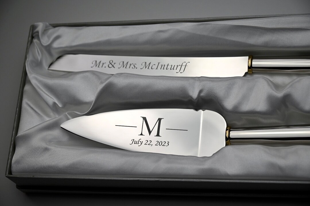 Gold Ring Cake Cutting Set Cake and Knife Set Personalized Etsy