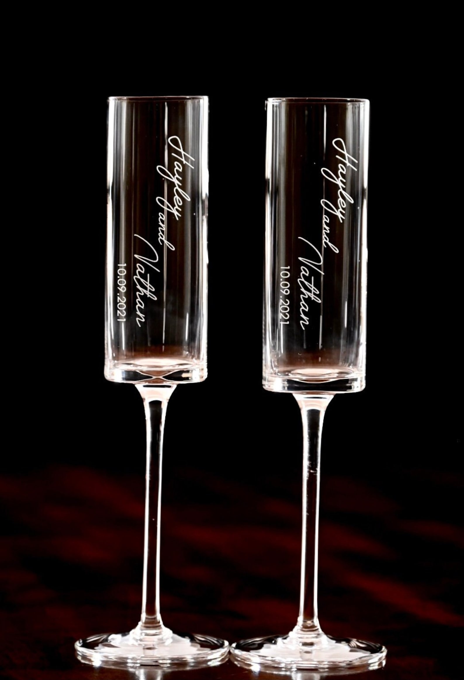 Personalized Modern Toasting Flutes, Wedding Flutes, Gift for the
