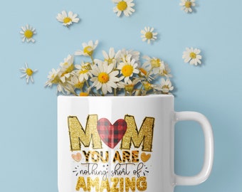 Mom Amazing Ceramic Coffee Mug, Mother's Day Gift, 15 oz