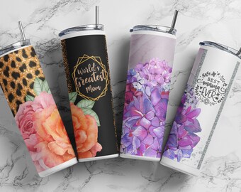 Mother's Day Mug or Tumbler: Floral, Leopard & 'Best Mom'
