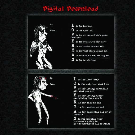 Nick Cave Loverman Goth Cartes De La Saint-Valentin Téléchargement.