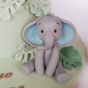 Elefante in pasta di zucchero - Elefantino per torta - Topper festa