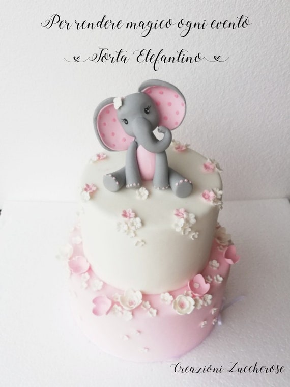 Torta scenografica in cartoncino tema elefantino per il battesimo di Mattia  😍 - little elephant cardstock dummy cake - Incartando Incantando