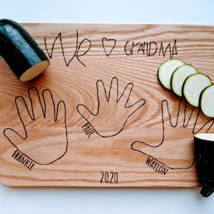 Mother's Day gift for mom, gift for Grandma, gift for nana, personalized grandparent gift, grandparent gift from kids, handprint gift, papa image 1