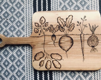 Extra Large Cutting Board, Vegetable Cutting board, gift for gardener, gardener decor, housewarming gift, farmers market display, Chef gift