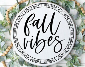 Autumn SVG - Hello Fall svg - Fall Vibes SVG - Fall Farmhouse Sign SVG for Cricut & Silhouette Crafters