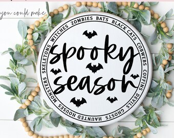 Spooky Season SVG - Autumn SVG - Halloween Shirt SVG - Spooky Svg - Circle Word Art For Cricut Crafters