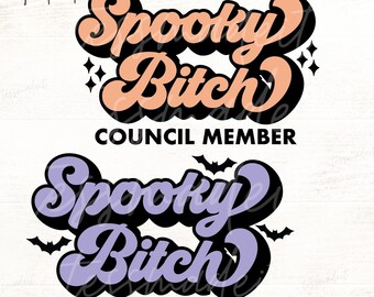Retro Halloween SVG - Halloween Shirt SVG - Spooky Bitch SVG - Retro Spooky Svg for Cricut Crafters | Fall Designs Digital Download