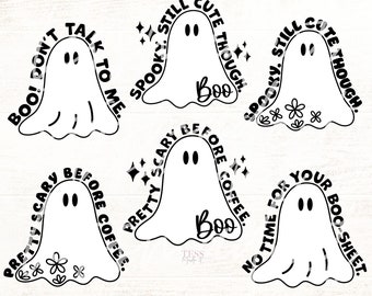 Ghost SVG - Spooky SVG - Halloween Shirt SVG - Coffee Mug Svg - Spooky Season Svg for Cricut Crafters | Fall Designs svg png dxf eps