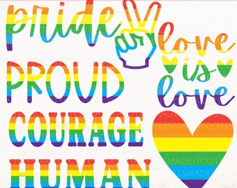 Rainbow SVG - Pride SVG - Love Is Love Svg - Gay Pride Shirt Svg - Gay Pride Svg - LGBTQ Svg for Cricut Crafters