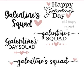 Galentine's Day SVG Bundle - Galentine Squad SVG - Valentines SVG Bundle For Cricut & Silhouette Crafters