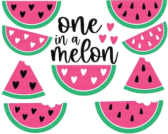 Watermelon SVG Bundle - Summer SVG - One In A Melon Svg - Spring SVG  File Cricut & Silhouette Crafters