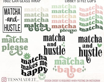 Libbey Glass SVG Bundle - Matcha SVG Bundle - Beer Can Glass SVG Bundle - Tea Svg sayings for Libbey Glasses