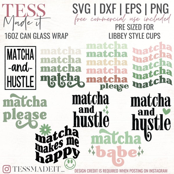 Libbey Glass SVG Bundle - Matcha SVG Bundle - Beer Can Glass SVG Bundle - Tea Svg sayings for Libbey Glasses