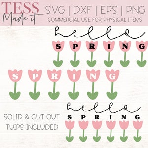 Hello Spring SVG - Spring Sign SVG -Spring Flowers SVG - Spring Welcome Svg - Spring flowers Svg For Cricut Crafters