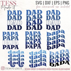 Retro Dad SVG - Papa SVG - Dada Svg - Retro font Svg - Gift Ideas for Dad SVGS for Cricut & Silhouette Crafters