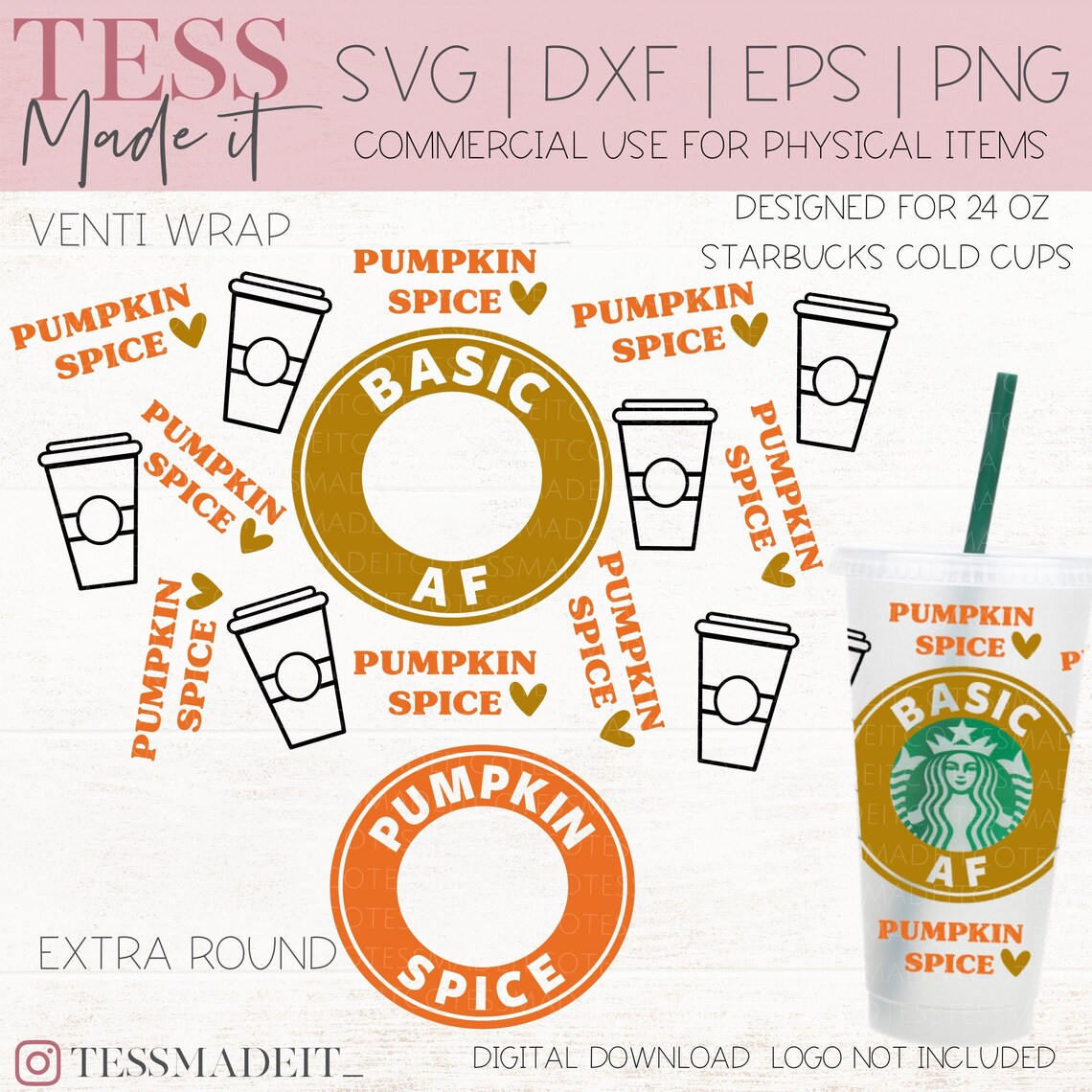 Pumpkin Spice Starbucks Cup SVG Pumpkin SVG Fall Starbucks Etsy