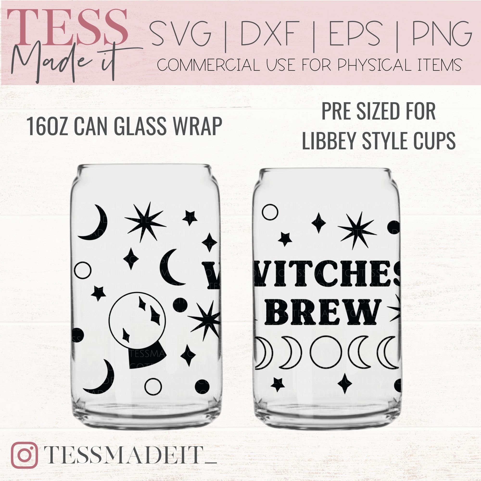 Halloween Can Glass Wrap SVG -witches Brew Can Glass SVG - 16oz Libbey ...