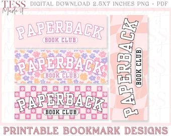Pink Bookmark PNG Printable Bookmarks Aesthetic Bookmark Cute Bookmarks for Women Digital Bookmarks Set for Download Can Sell Printed Copy
