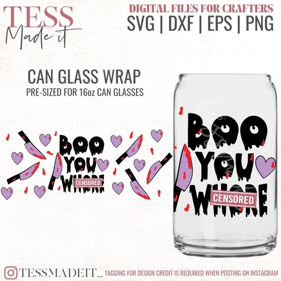 Halloween Libbey Glass SVG - Fall Libbey SVG - Funny Can Glass Svg - Beer Can SVG 16oz Libbey Wrap Svg | Digital Download