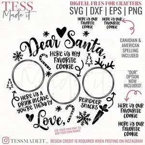 Santa Plate SVG - Santa SVG - Round Santa Tray Svg - DIY Cookies for Santa Svg for Cricut Crafters