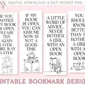 Simple Bookmark PNG Printable Bookmarks Aesthetic Bookmark Cute Bookmarks for Women Digital Bookmarks Set for Download Print & Sell Allowed