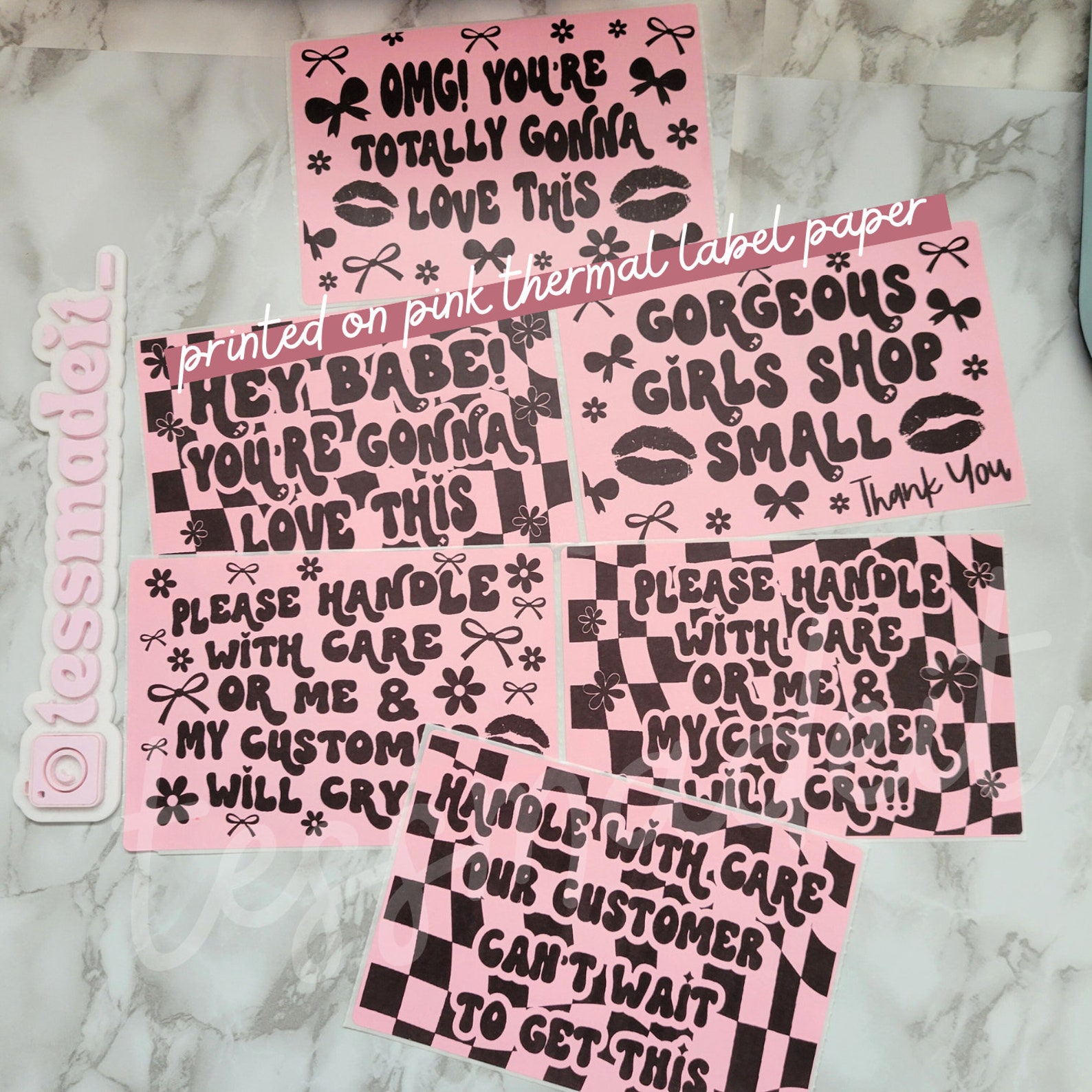 Inbox Labels Pretty Retro Mailing Labels Printable Coquette Stickers Thermal Label Designs ...