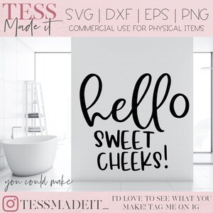 Puede incluir: Ilustraci&oacute;n digital en blanco y negro del texto "hello sweet cheeks!" en estilo manuscrito. El texto est&aacute; sobre un fondo blanco.