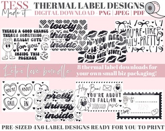 Spring Thermal Labels Thermal Label Business Stickers Shipping Stickers Happy Mail Stickers Product Labels Valentines Thermal Labels