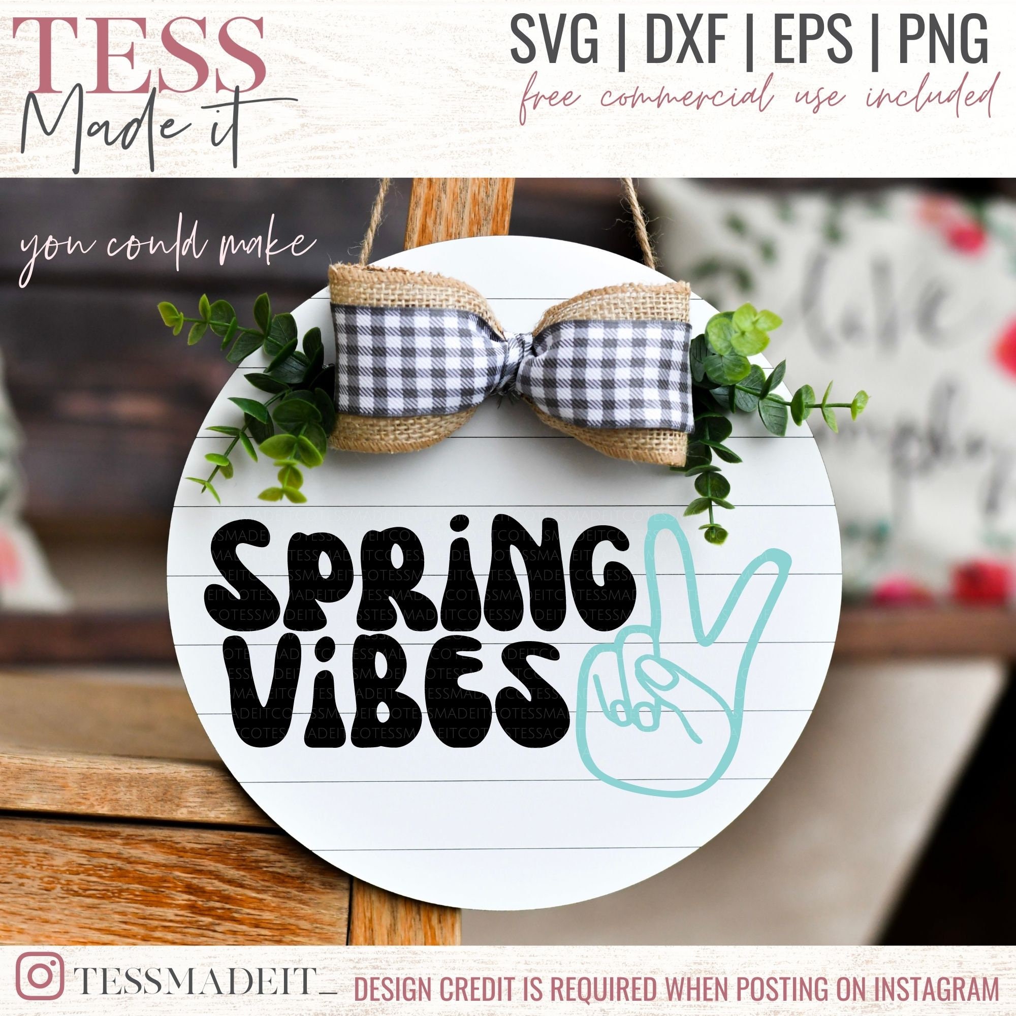Spring Vibes SVG - Peace Sign SVG - Spring Welcome Sign SVG for Cricut ...