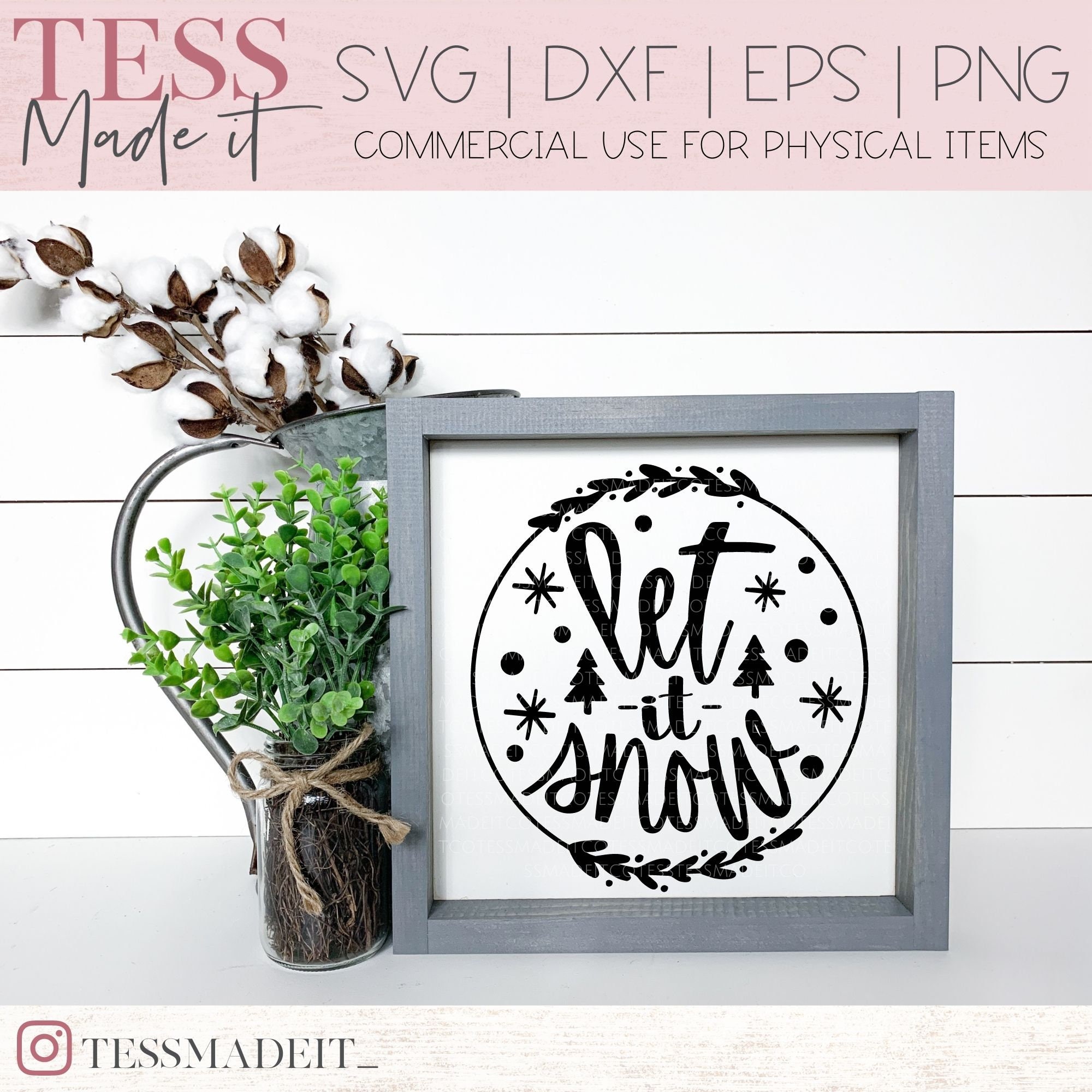 Let It Snow SVG Winter SVG Christmas Ornament SVG | Etsy