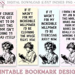 Humurous Bookmarks Funny Bookmark PNG PDF Printable Bookmarks Aesthetic Bookmark Cute ...