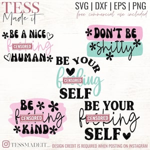 Swear Affirmation SVG Fuck SVG Bundle Adult Humor Sarcastic Svg Bundle - Funny Coffee Cup SVGS Png Snarky Libbey Glass Designs