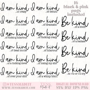 Be Kind Of A Bitch SVG Bundle Snarky Svg Swear Affirmations Svg Sarcastic Svg Bundle Funny Coffee Cup SVG Adult Humor Svg Sarcastic Png