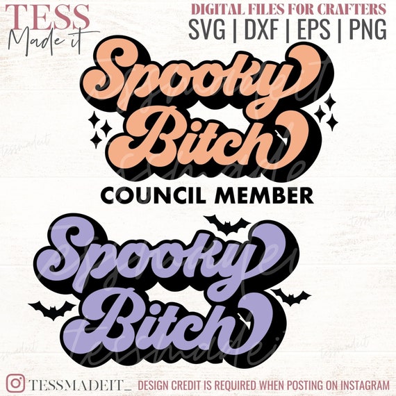 Retro Halloween SVG - Halloween Shirt SVG - Spooky Bitch SVG - Retro Spooky Svg for Cricut Crafters | Fall Designs Digital Download