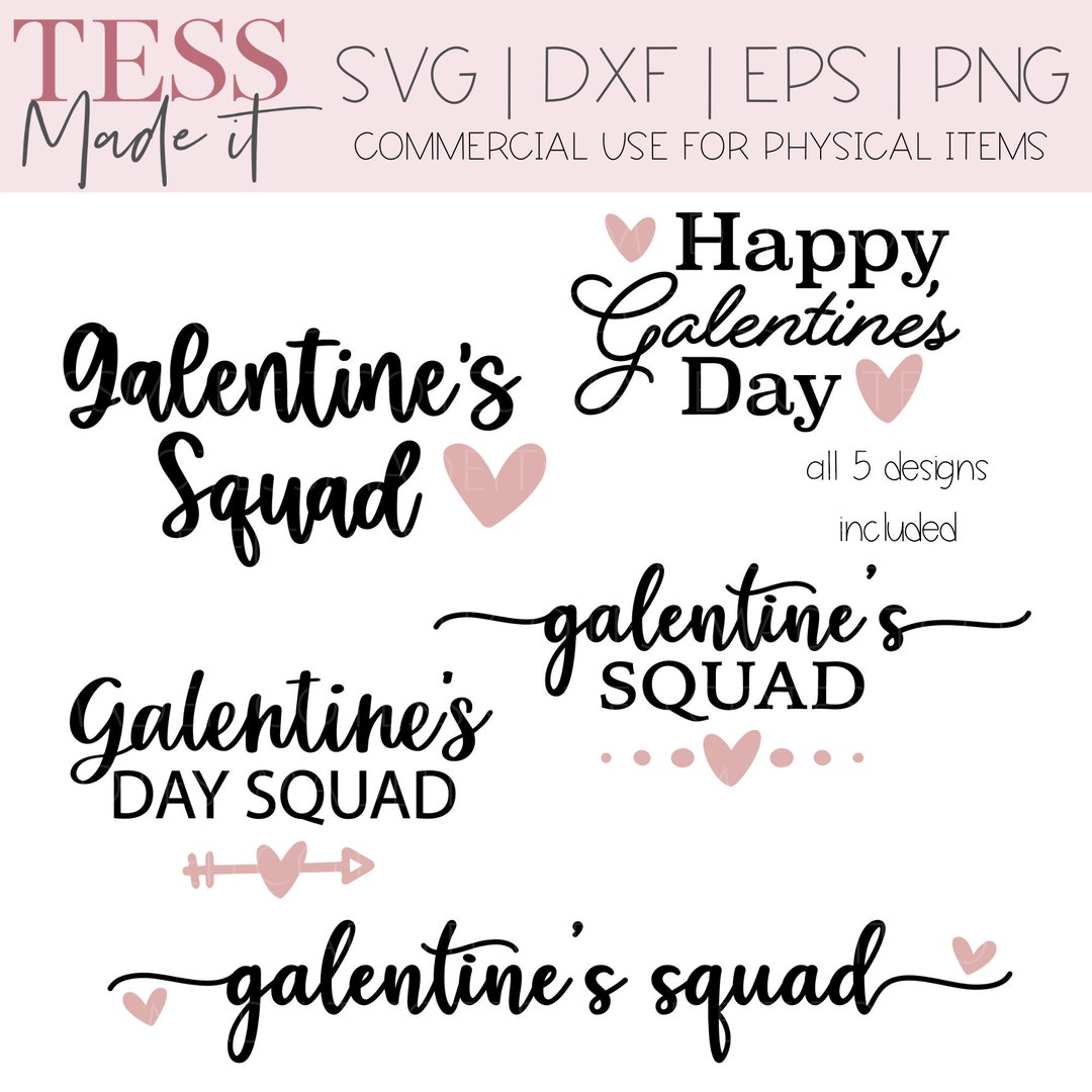 Galentine's Day SVG Bundle - Galentine Squad SVG - Valentines SVG ...