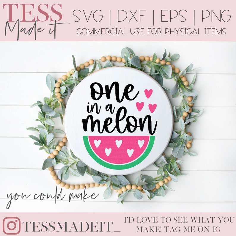 Watermelon SVG Bundle Summer SVG One in A Melon Svg | Etsy