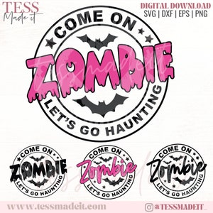 Spooky Season SVG Zombie SVG Bat SVG Fall Mug Svg Halloween Shirt Svg Fall Sublimation Designs  Come On Zombie Let's Go Haunting Svg