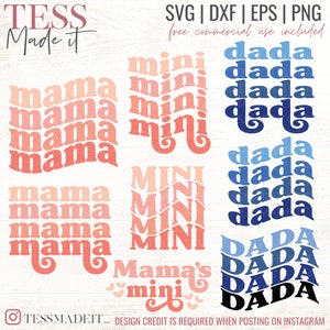Retro Mama SVG Bundle - Mama PNG - Dada SVG - Mamas Mini Svg Design for Cricut & Silhouette Crafters
