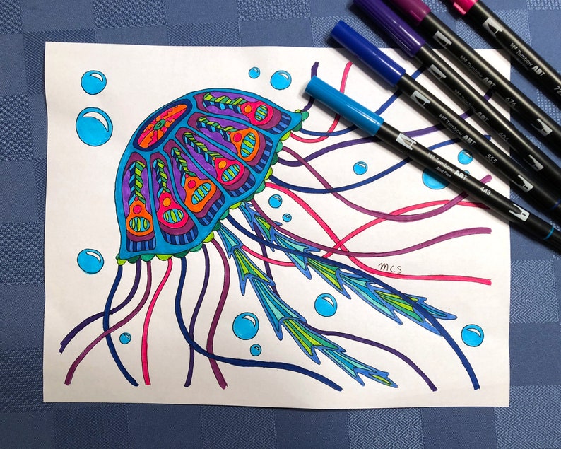 Ocean Invertebrates Printable Coloring Pages Set of 3 - Etsy