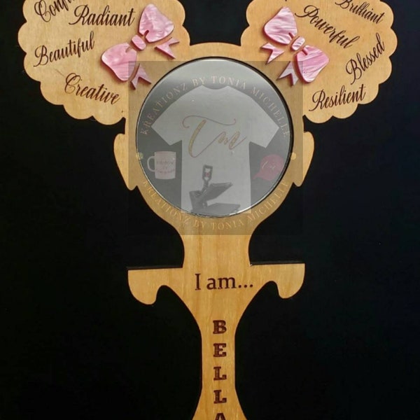 Affirmation Mirror/Inspirational Mirror/Afro Puff Mirror